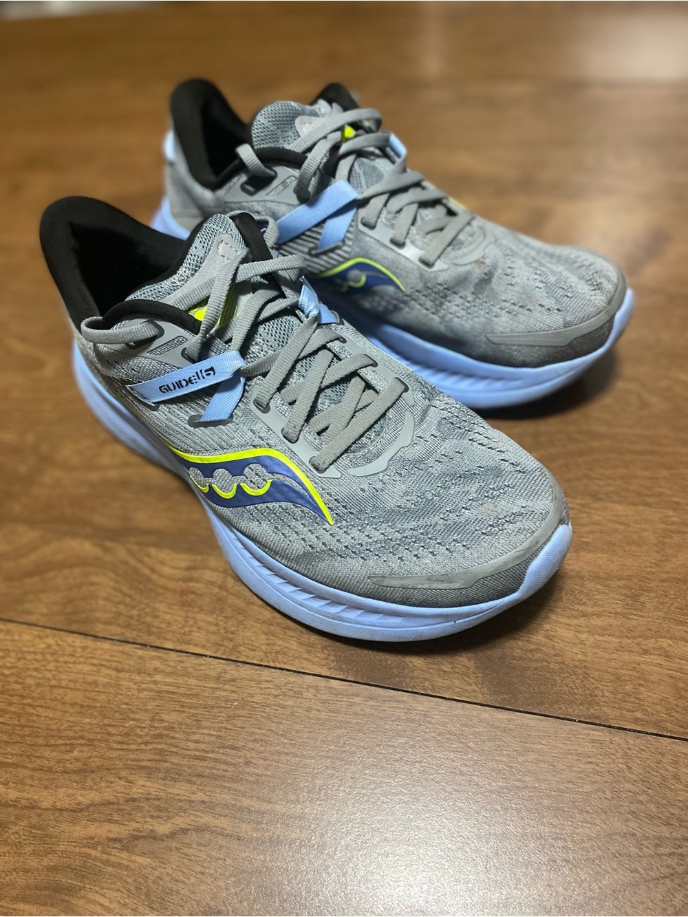 Saucony Gray, Light Blue & Yellow Women's Athletic Running Shoes